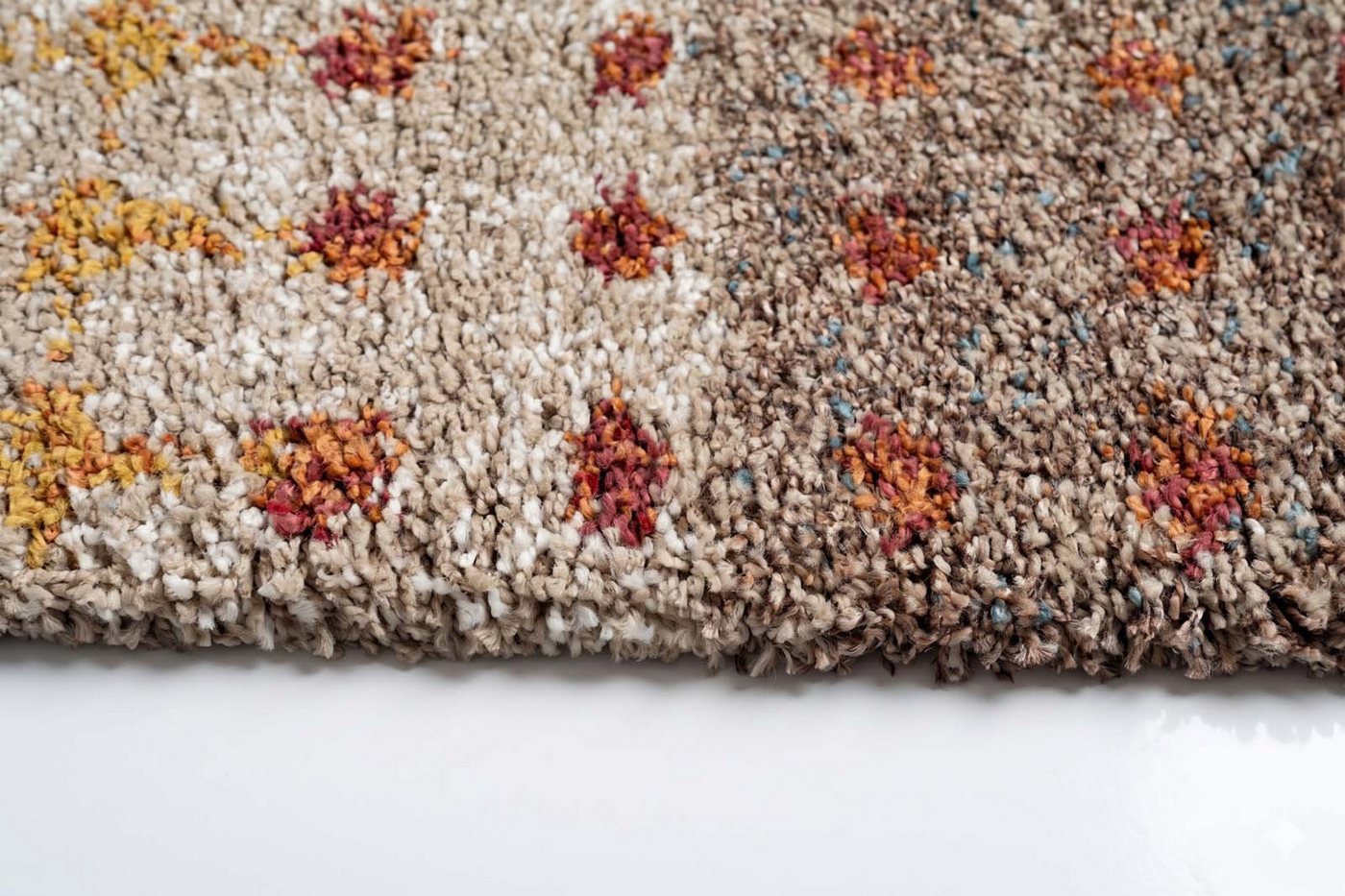 TaraCarpet Langflor-Teppich TaraCarpet Berber Gent Wohnzimmer,Schlafzimmer,Esszimmer multi, rechteckig, Höhe: 25 mm, moderner Hochflor gemustert Multicolor 133x – Bild 5 von 5