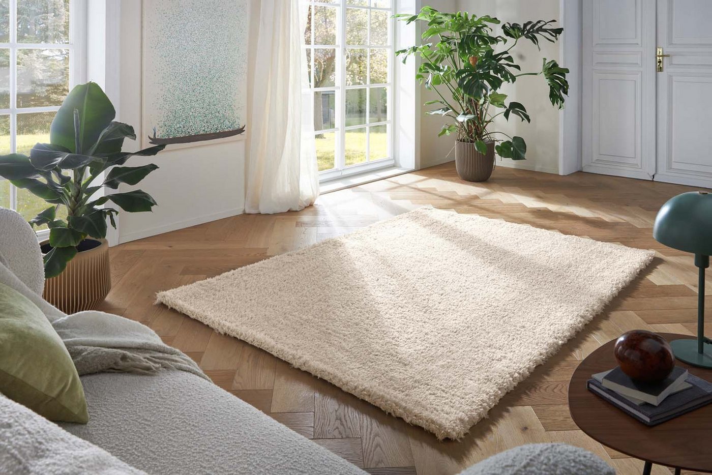 TaraCarpet Langflor-Teppich TaraCarpet Flokati Premium Langflorteppich Shaggy, rechteckig, Höhe: 52 mm, Flokati Hochflor Langflor weich beige Wohnzimmer Schlafz – Bild 2 von 5