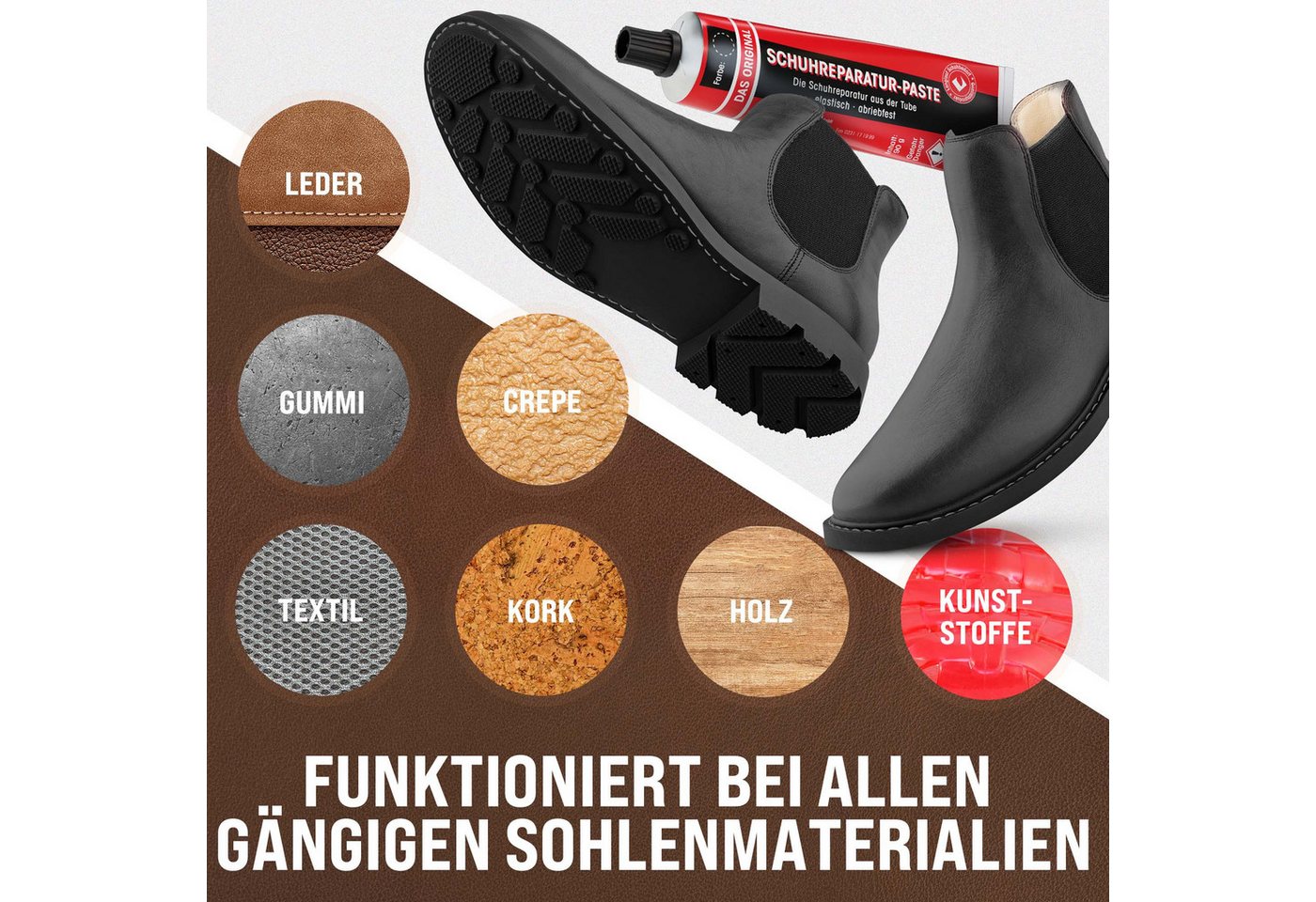 Langlauf Schuhbedarf Klebstoff Schuh Reparaturpaste, anthrazit, (1-tlg) – Bild 4 von 5