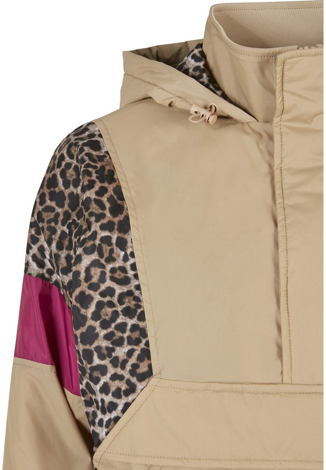 URBAN CLASSICS Langmantel Urban Classics Damen Ladies AOP Mixed Pull Over Jacket – Bild 4 von 5