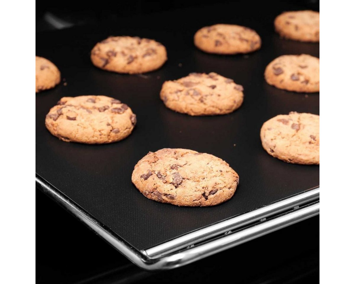 Lantelme Backmatte 2 Stück Set Backmatten Wiederverwendbar für Backblech beim Backen, Kohlefaserverbundstoff (2-tlg), 33x40cm für Backblech – Bild 3 von 5
