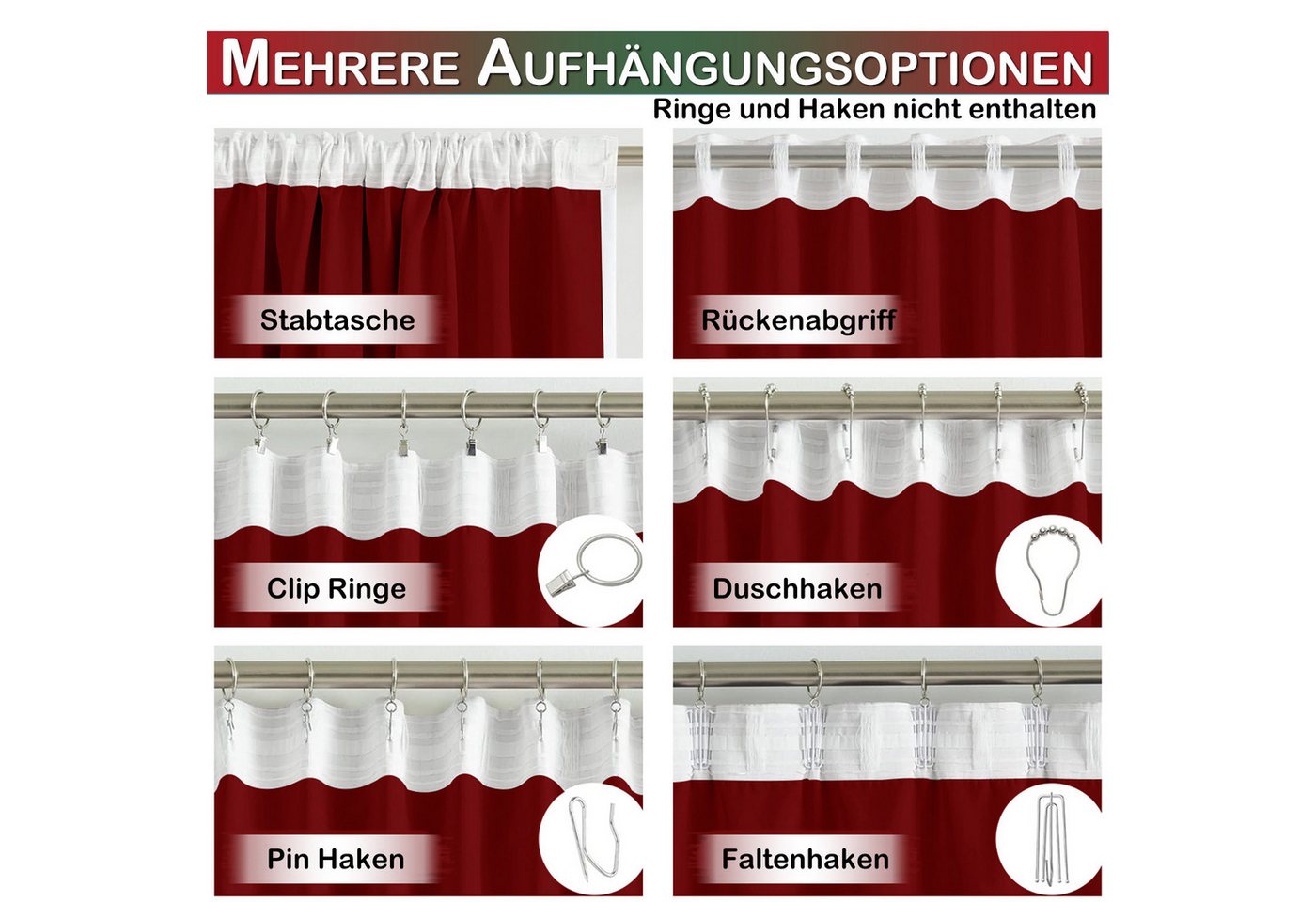Lapamax Gardine Goldenem Blättermuster Blickdichte Vorhänge, Thermovorhang Hitzeschutz (2 St), Multifunktionsband, Polyester, 2er Set Verdunklungsvorhänge mit B – Bild 5 von 5