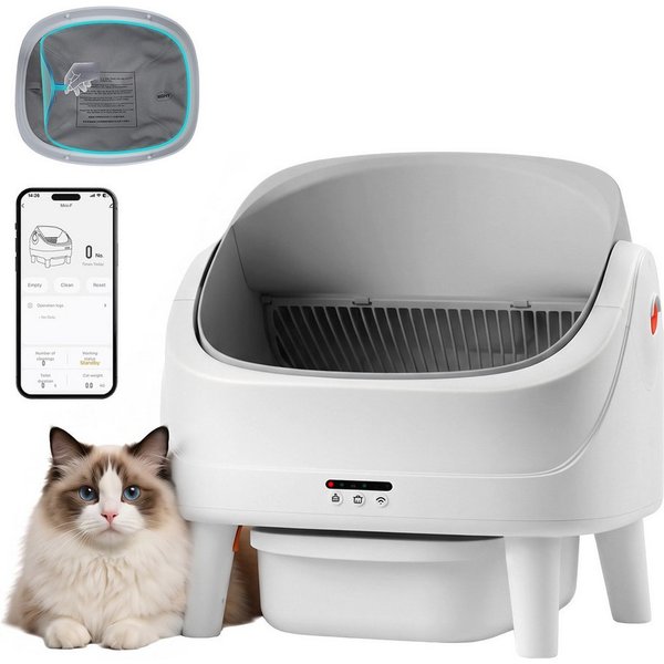 Lapamax Katzentoilette Selbstreinigend mit App-Steuerung, 70L Großvolumen, Sicherheitssensor, Für Katzen von 1,5–20 kg, mit 8 Schutzfunktionen, Sicherheitssenso
