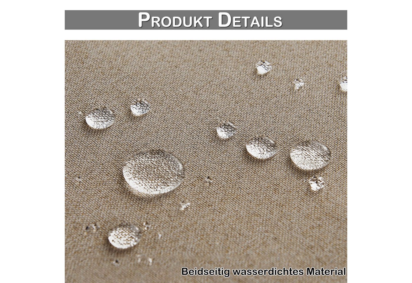 Lapamax Outdoorvorhang 100% Blickdicht Sonnenschutz Wasserdicht Hohe Dichte Gardine (2 St), 1/2 Stücke mit Ösen Vorhang für Außen Garten Terrasse Pavillon – Bild 3 von 5
