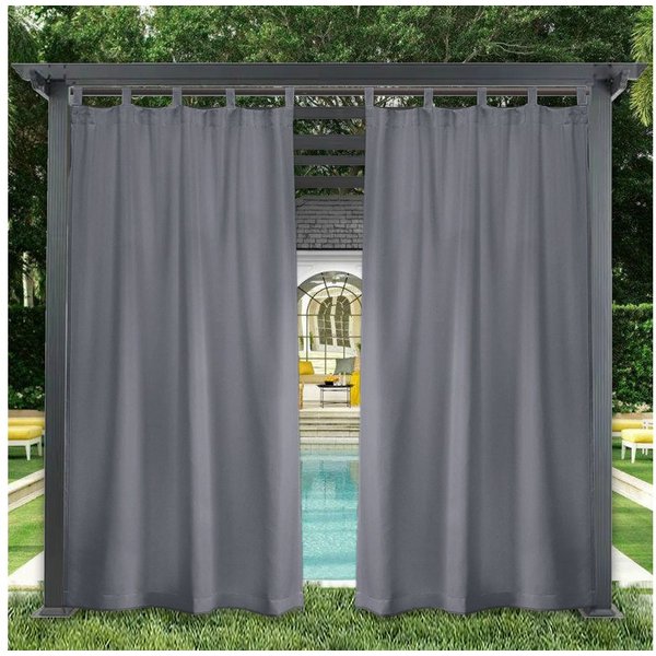 Lapamax Outdoorvorhang Wasserfest Sonnenschutz Winddicht Gardine mit Klettband, 1/2 Stück (1 St), Schlaufen, Polyester, UV-Schutz Outdoor gardinen, für Balkon T