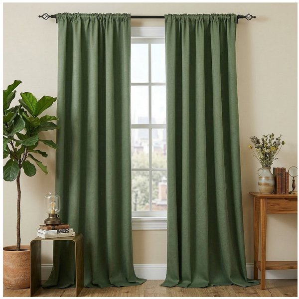 Lapamax Verdunkelungsvorhang Blumenvorhang Kräuselband Blickdicht Vorhang, Thermo Hitzeschutz (2 St), Multifunktionsband, verdunkelnd, Polyester, für Wohnzimmer