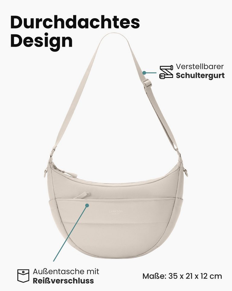 LARKSON Umhängetasche Emma Half Moon Bag, Puffer Halbmondtasche mit vielen Fächern – Bild 3 von 5