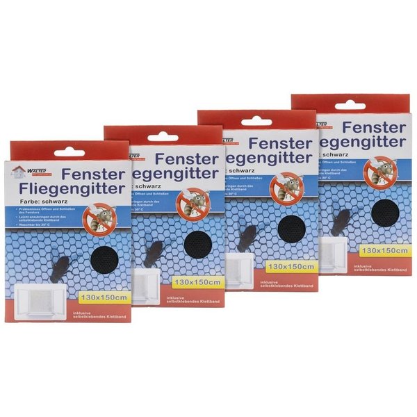 laro Fliegengitter-Gewebe Fenster Fliegengitter Insektenschutz schwarz 4 bis 96 stk 130x150cm, (8-St)