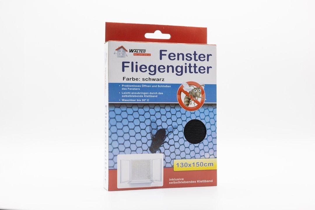 laro Fliegengitter-Gewebe Fenster Fliegengitter Insektenschutz schwarz 4 bis 96 stk 130x150cm, (4-St) – Bild 2 von 5