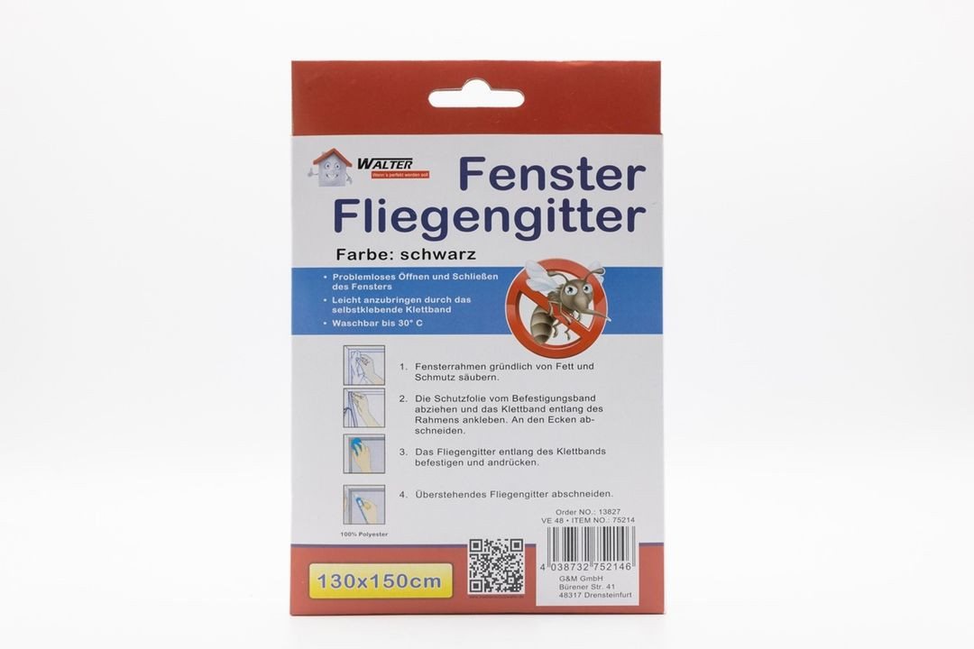 laro Fliegengitter-Gewebe Fenster Fliegengitter Insektenschutz schwarz 4 bis 96 stk 130x150cm, (4-St) – Bild 3 von 5