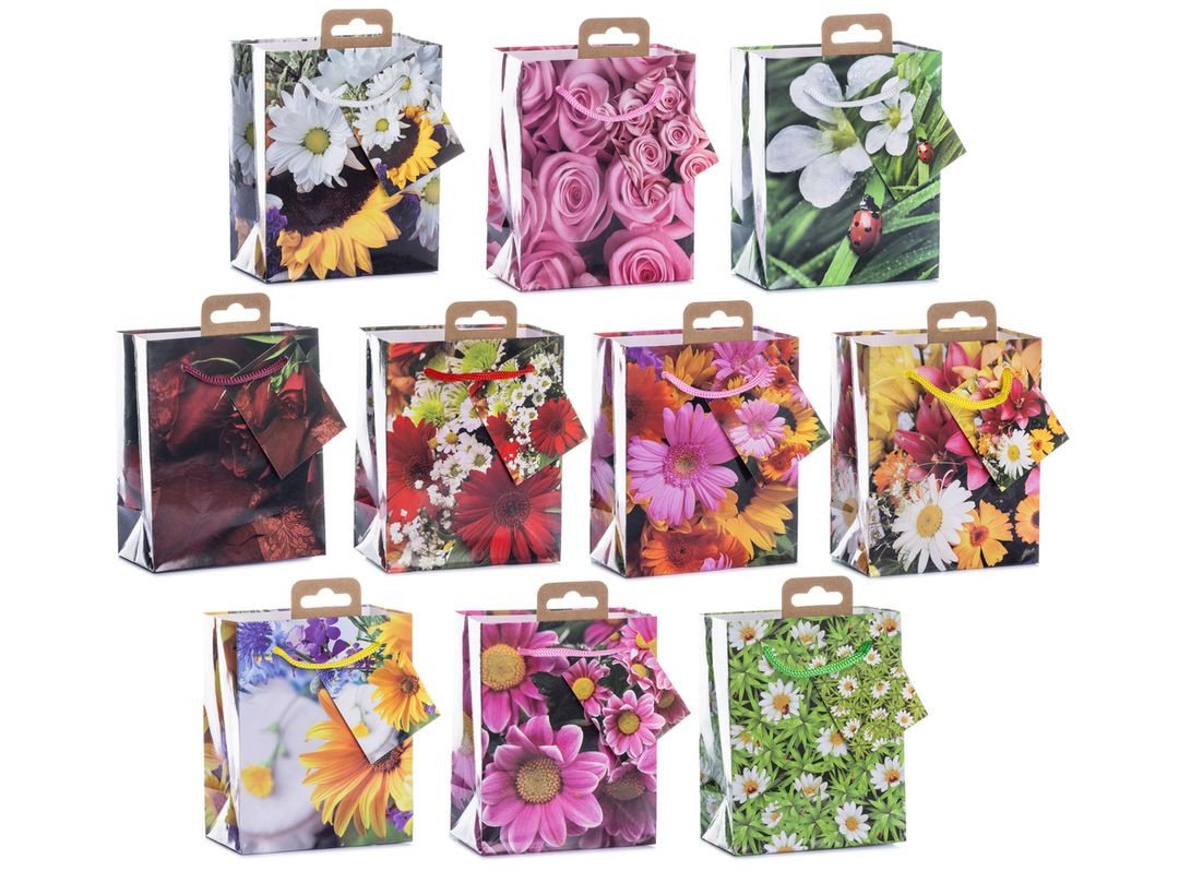 laro Geschenkbox Premium Klein Geschenktüten Geschenktaschen 10-100 Stk Mini Blumen (10 St) – Bild 2 von 3