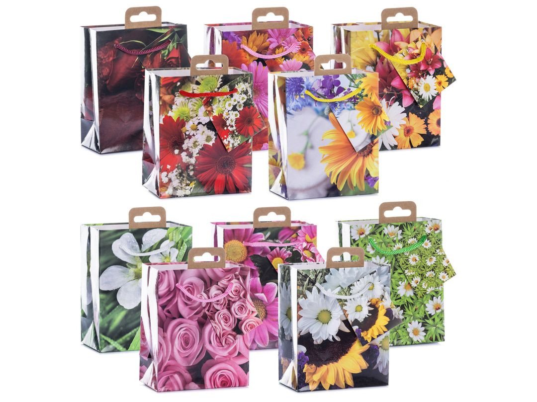 laro Geschenkbox Premium Klein Geschenktüten Geschenktaschen 10-100 Stk Mini Blumen (10 St) – Bild 3 von 3