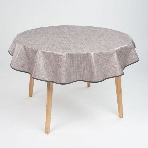 laro Tischdecke 160cm runde Wachstuchtischdecke Saum-Eingefasst