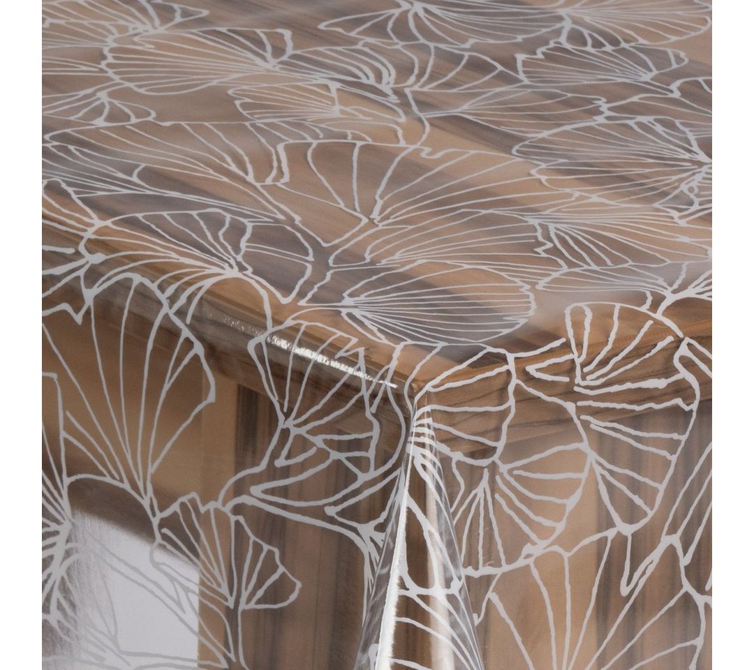 laro Tischdecke Premium Line 0,3mm weich Tischdecke Transparent Ginko PVC – Bild 4 von 5