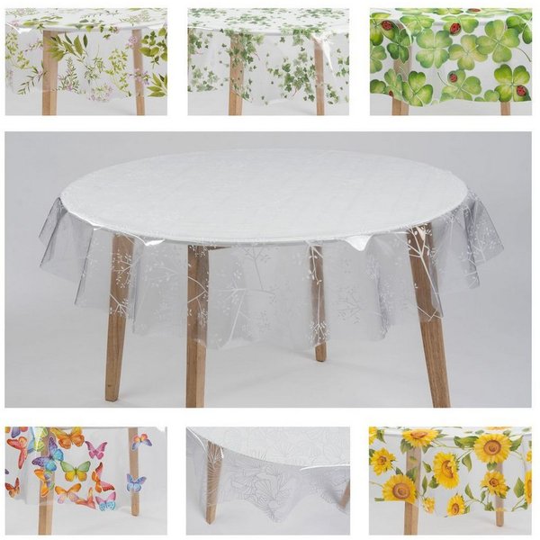 laro Tischdecke Tischdecke rund transparent – PVC, wasserdicht, Ø 140 cm