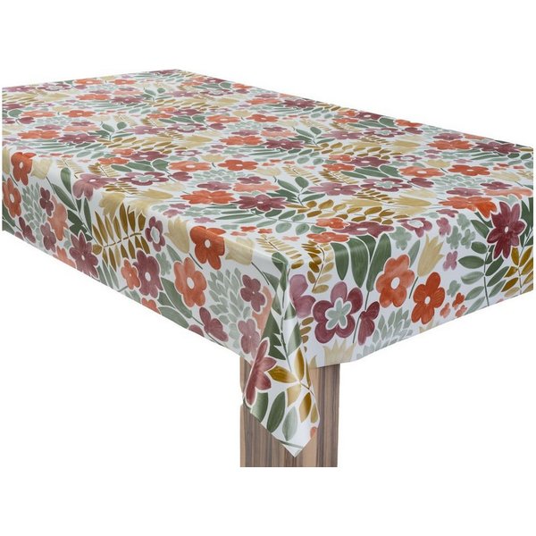 laro Tischdecke Wachstuchtischdecke Blütenwiese Retro Bunt PVC Eckig