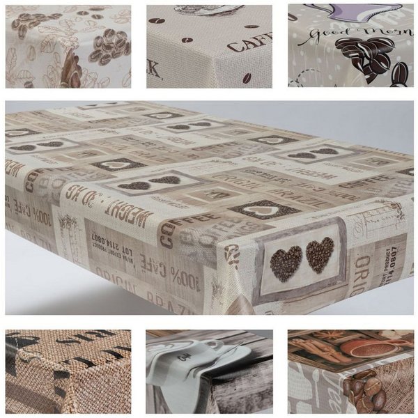 laro Tischdecke Wachstuchtischdecke Kaffee Zeit PVC Eckig