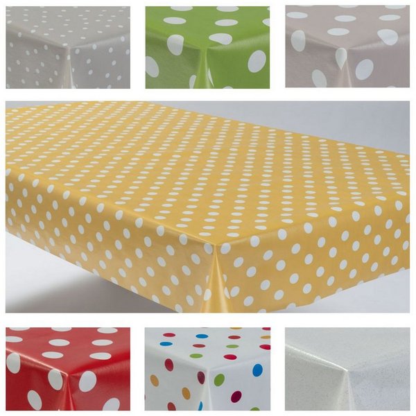 laro Tischdecke Wachstuchtischdecke Punkte Mix PVC Eckig