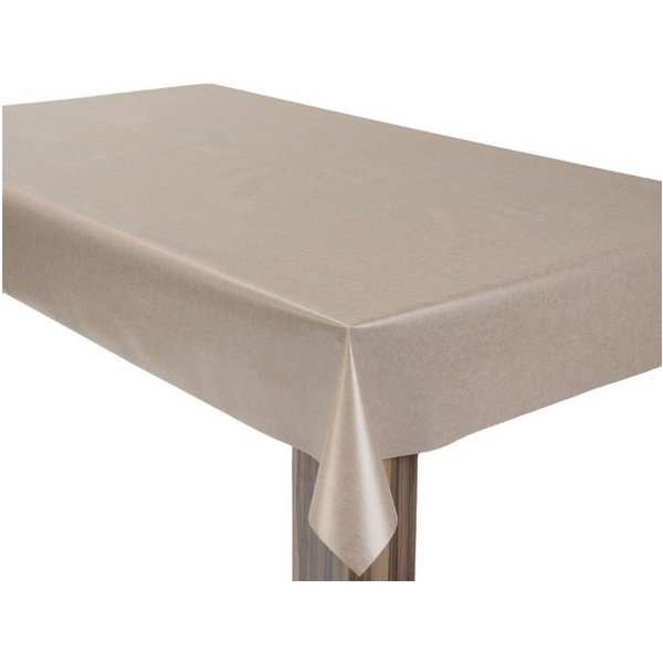 laro Tischdecke Wachstuchtischdecke Uni Cremebeige PVC Eckig