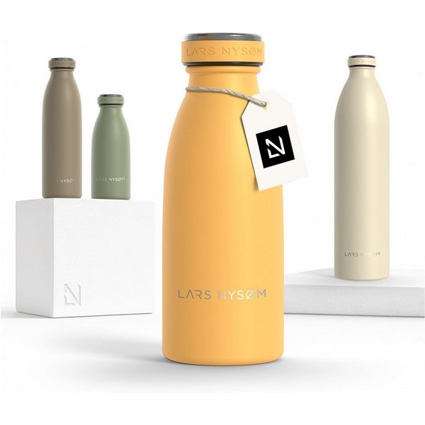 LARS NYSØM Thermoflasche Ren, Isolierflasche mit Vakuum Isolierung: 12h heiß / 24h kühl