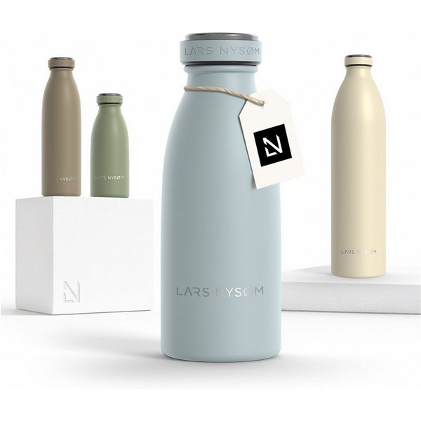 LARS NYSØM Thermoflasche Ren, Isolierflasche mit Vakuum Isolierung: 12h heiß / 24h kühl