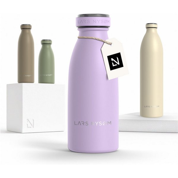 LARS NYSØM Thermoflasche Ren, Isolierflasche mit Vakuum Isolierung: 12h heiß / 24h kühl