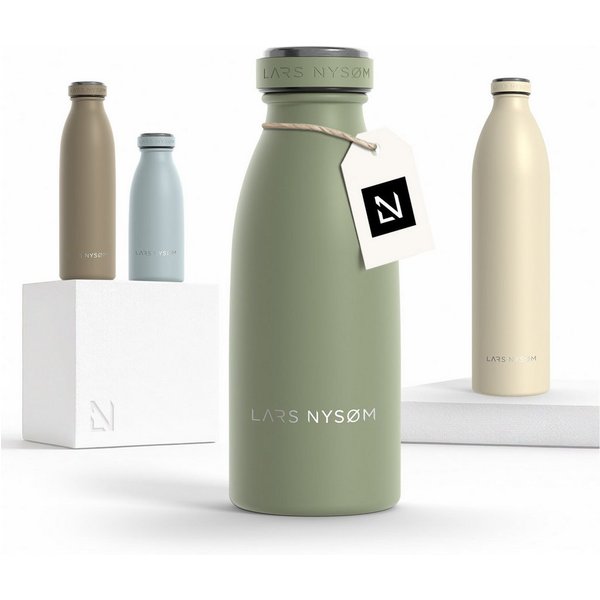 LARS NYSØM Thermoflasche Ren, Isolierflasche mit Vakuum Isolierung: 12h heiß / 24h kühl