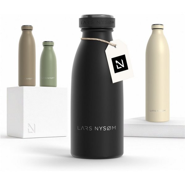 LARS NYSØM Thermoflasche Ren, Isolierflasche mit Vakuum Isolierung: 12h heiß / 24h kühl