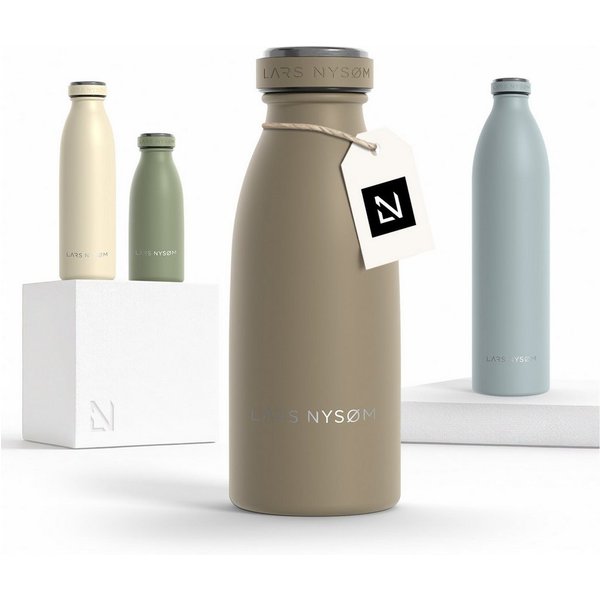 LARS NYSØM Thermoflasche Ren, Isolierflasche mit Vakuum Isolierung: 12h heiß / 24h kühl
