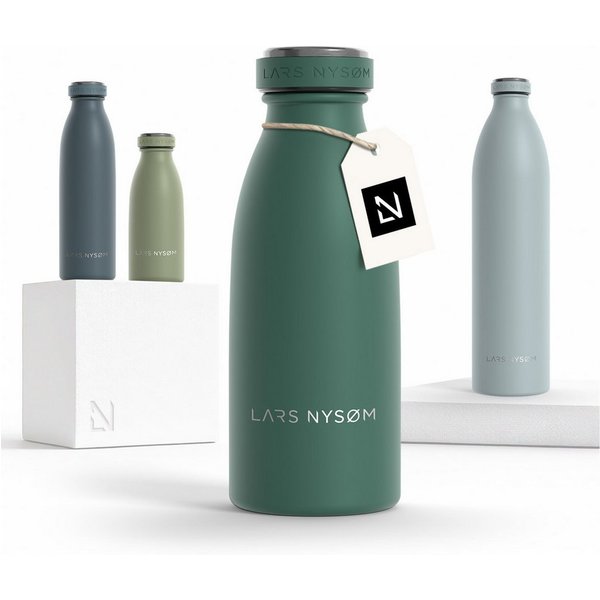 LARS NYSØM Thermoflasche Ren, Isolierflasche mit Vakuum Isolierung: 12h heiß / 24h kühl
