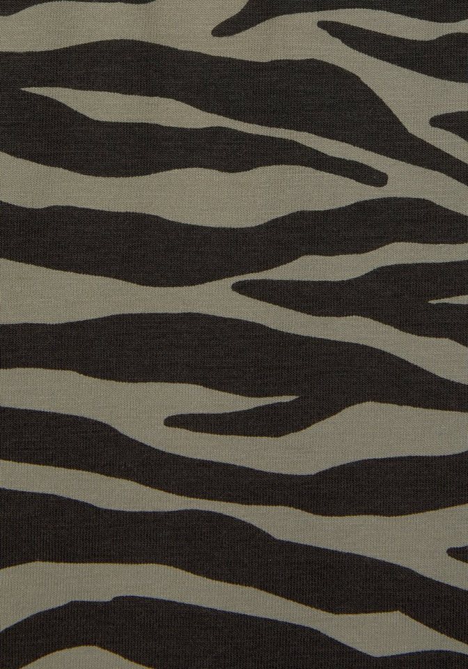 LASCANA 3/4-Arm-Shirt aus elastischer Baumwolle mit Zebraprint – Bild 4 von 5