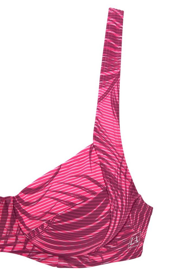 LASCANA ACTIVE Bügel-Bikini-Top Coal, im Mustermix aus Palmen und Streifen – Bild 3 von 5
