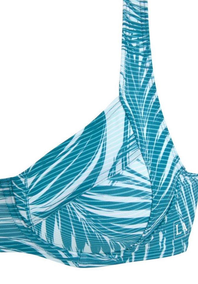LASCANA ACTIVE Bügel-Bikini-Top Coal, im Mustermix aus Palmen und Streifen – Bild 4 von 5