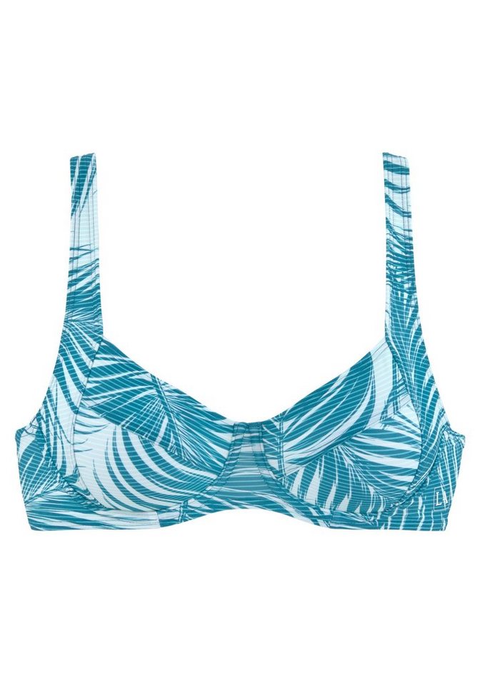 LASCANA ACTIVE Bügel-Bikini-Top Coal, im Mustermix aus Palmen und Streifen – Bild 3 von 5
