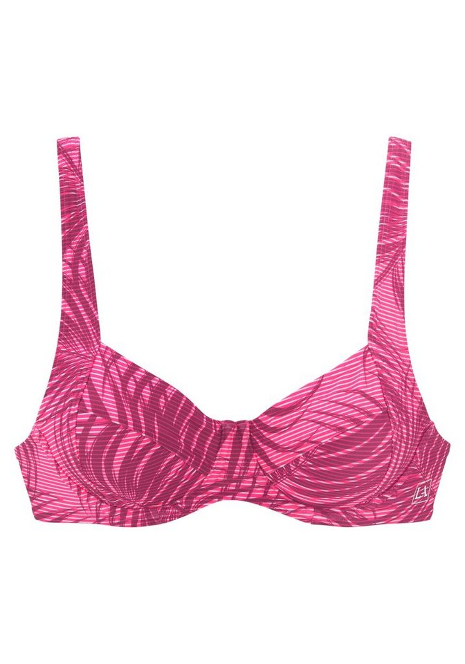LASCANA ACTIVE Bügel-Bikini-Top Coal, im Mustermix aus Palmen und Streifen – Bild 2 von 5