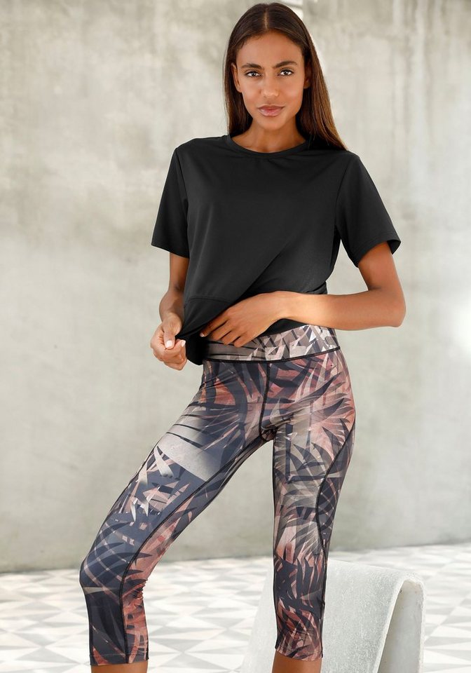 LASCANA ACTIVE Caprileggings Tropical mit abstraktem Palmenprint – Bild 3 von 5