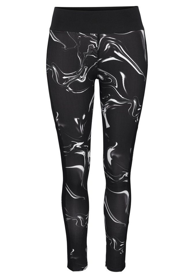 LASCANA ACTIVE Leggings Black Marble Sporthose mit Mesh – Bild 2 von 5