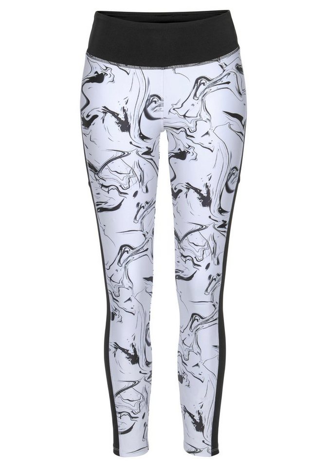 LASCANA ACTIVE Leggings White Marble im Marmor-Muster mit Seitenstreifen – Bild 2 von 5