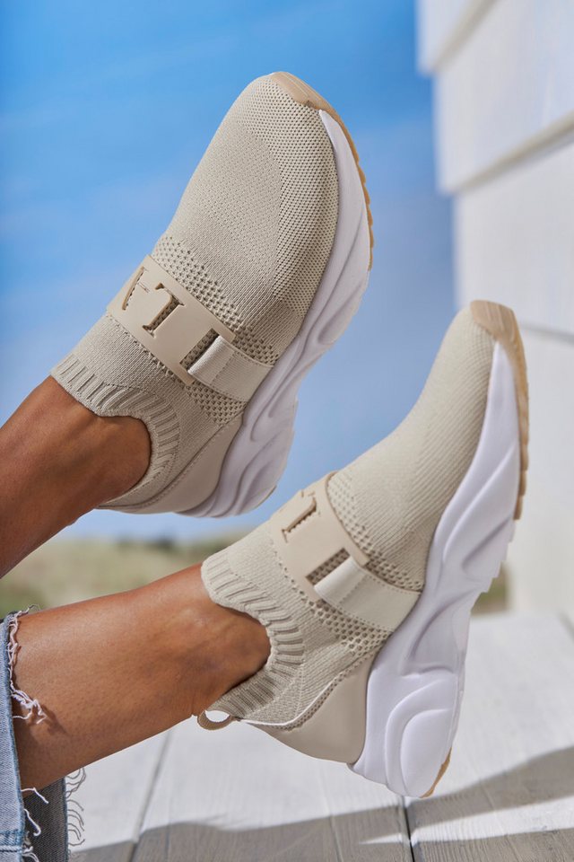 LASCANA ACTIVE Slip-On-Sneaker, Sneaker Halbschuh, Freizeitschuh, Slipper, Chunky Sohle VEGAN – Bild 2 von 5