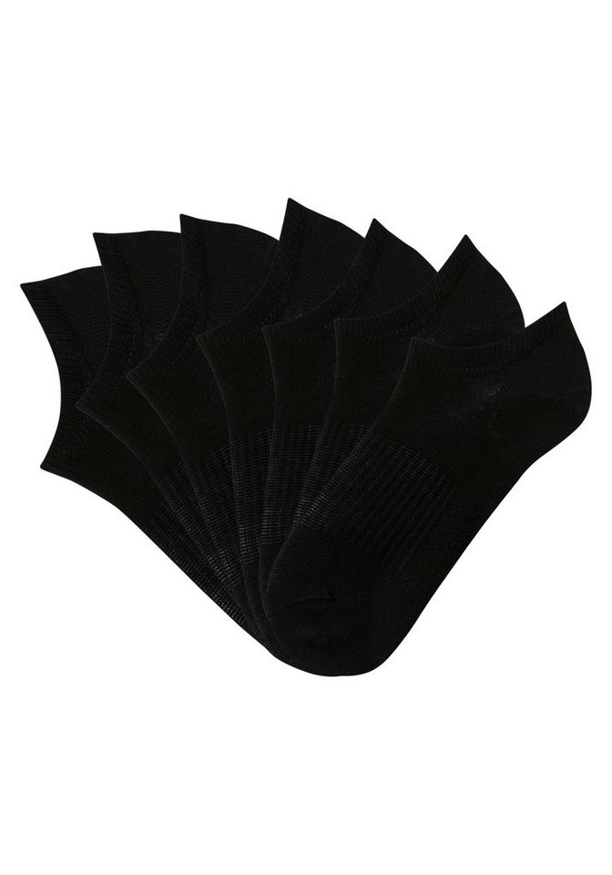 LASCANA ACTIVE Sneakersocken Kurze, Niedrige Socken aus Baumwolle für Sneaker, ohne Frottee (Packung, 7-Paar) mit Mittelfußgummi – Bild 2 von 5