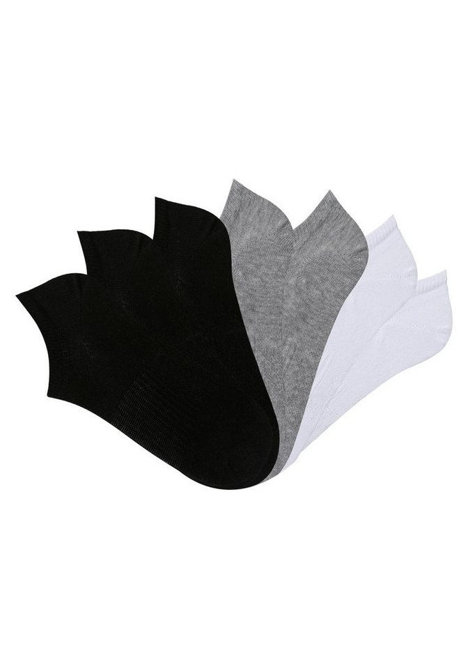 LASCANA ACTIVE Sneakersocken Kurze, Niedrige Socken aus Baumwolle für Sneaker, ohne Frottee (Packung, 7-Paar) mit Mittelfußgummi – Bild 2 von 5