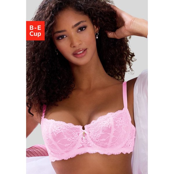 LASCANA Balconette-BH, Spitzen-BH, BH mit Bügel, Dirndl-BH, Nina mit leicht transparenter Spitze, als Dessous-Set kombinierbar