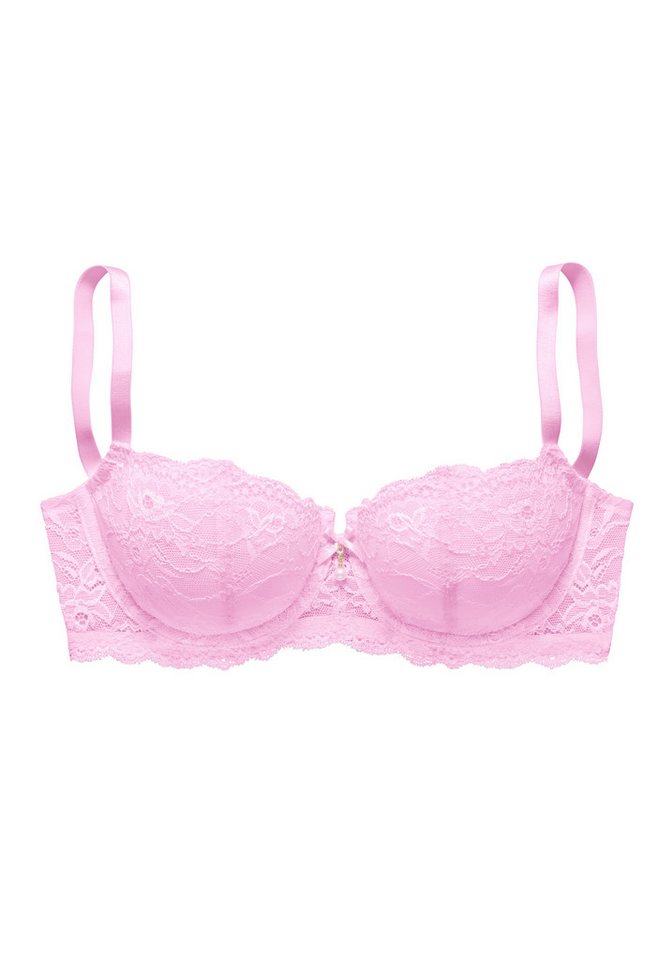 LASCANA Balconette-BH, Spitzen-BH, BH mit Bügel, Dirndl-BH, Nina mit leicht transparenter Spitze, als Dessous-Set kombinierbar – Bild 2 von 5