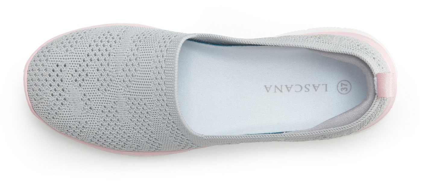 LASCANA Ballerina, Sneaker, Freizeitschuh, Slip-On-Sneaker, Slipper zum Reinschlüpfen, ultraleicht VEGAN – Bild 4 von 5