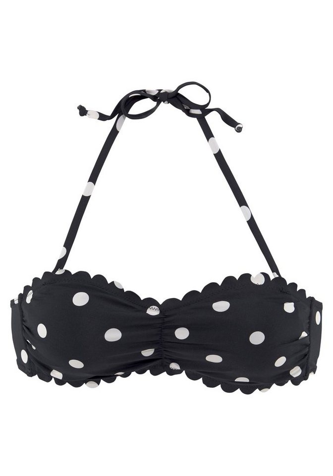 LASCANA Bandeau-Bikini-Top Jada, mit Muschelkante und Pünktchendruck – Bild 2 von 5