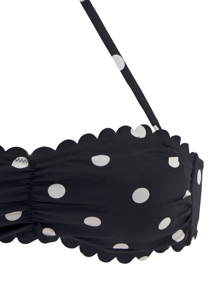 LASCANA Bandeau-Bikini-Top Jada, mit Muschelkante und Pünktchendruck – Bild 3 von 5