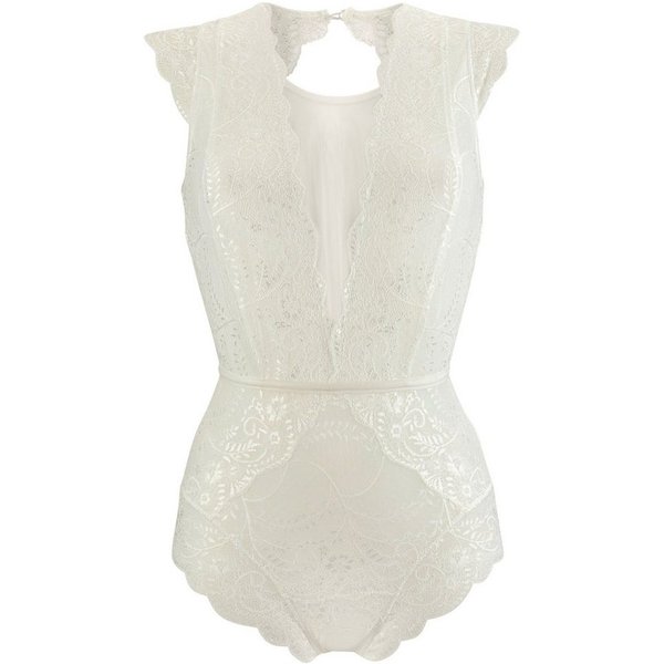 LASCANA Body, Body ohne Bügel, Spitzenbody in transparenter Optik, sexy Unterwäsche, sexy Dessous, Reizwäsche Damen