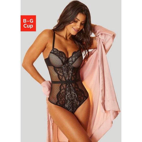 LASCANA Body, Spitzenbody, Body mit Bügel, sexy Unterwäsche, sexy Dessous, Reizwäsche Damen