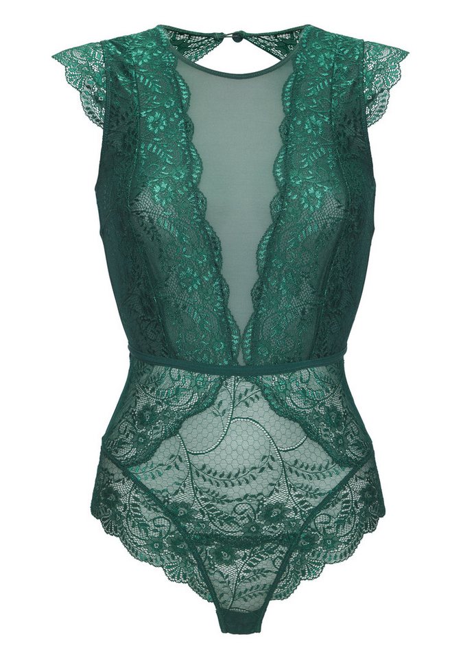 LASCANA Body, Body ohne Bügel, Spitzenbody in transparenter Optik, sexy Unterwäsche, sexy Dessous, Reizwäsche Damen – Bild 2 von 4