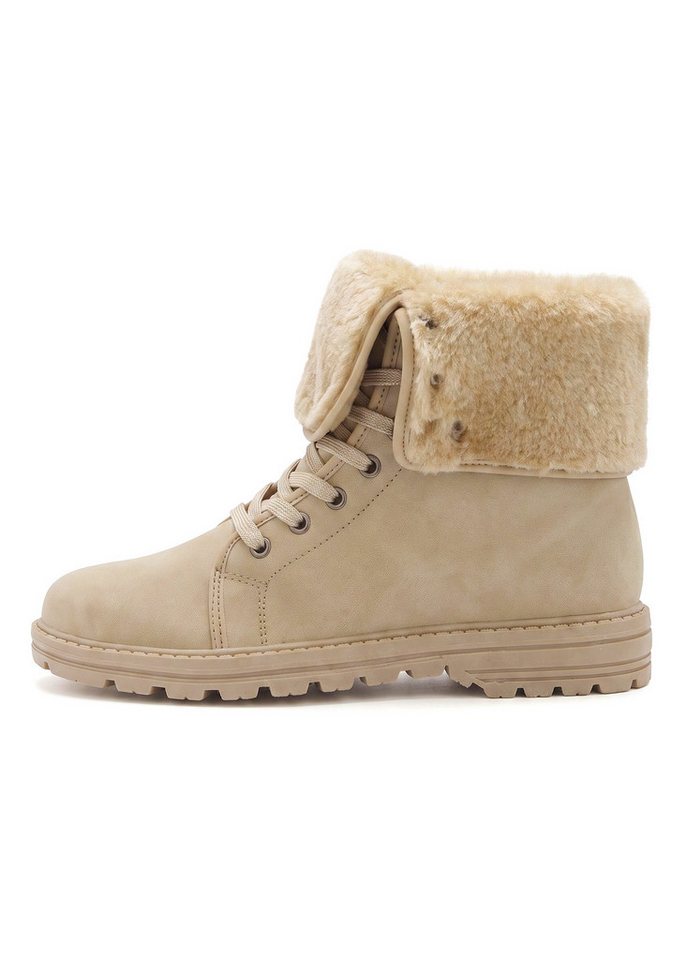 LASCANA Boots, Stiefel, Stiefelette NEU mit Fellimitat-Applikation in 2 Schafthöhen tragbar VEGAN – Bild 5 von 5